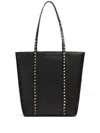 Valentino Womens Rockstud Grained-leather Tote Bag Nero In Black
