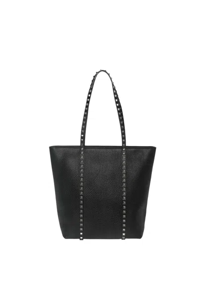 Valentino Garavani Rockstud Tote Bag In Black