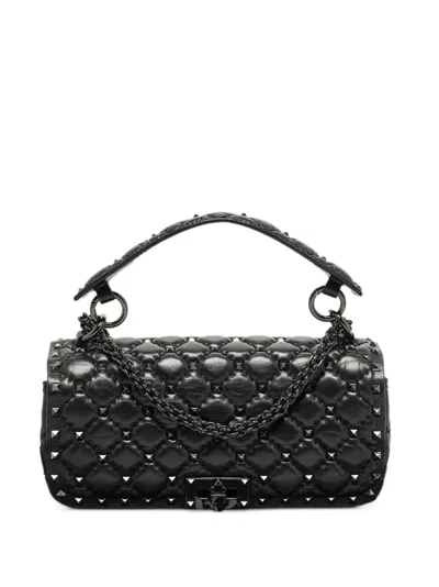 Pre-owned Valentino Garavani Rockstud Tote Bag In Black
