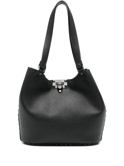 Valentino Garavani Rockstud Tote Bag In Black