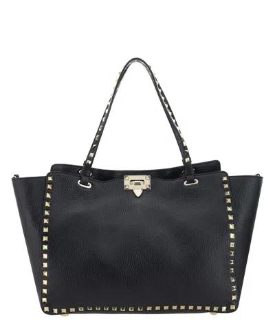 Valentino Garavani Rockstud Tote Bag In Black