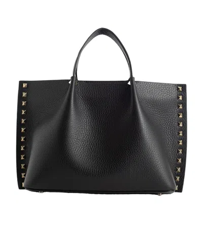 Valentino Garavani Rockstud Tote Bag In Black