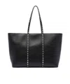 Valentino Rockstud Tote Bag In Black