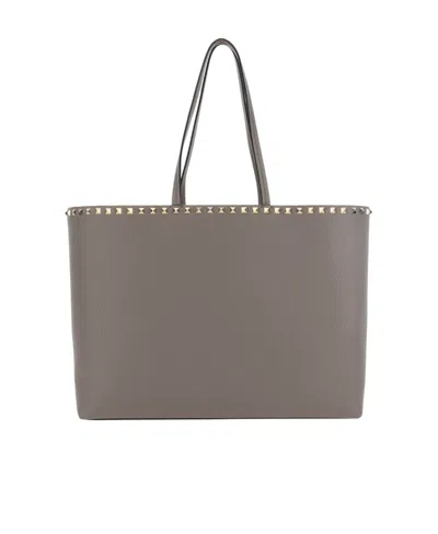 Valentino Garavani Rockstud Tote Bag In Gray