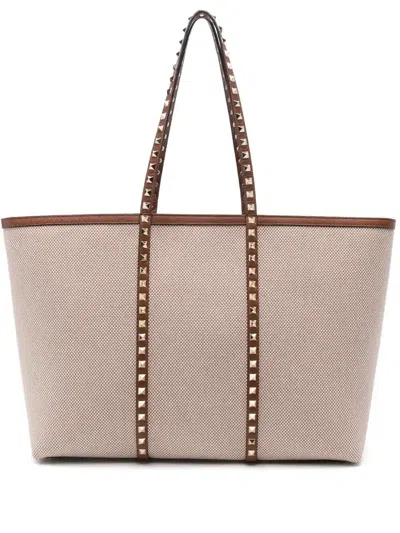 Valentino Garavani Rockstud Tote Bag In Neutrals