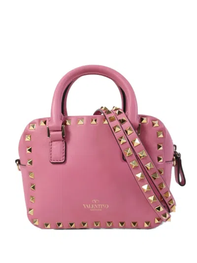 Pre-owned Valentino Garavani Rockstud Tote Bag In Pink