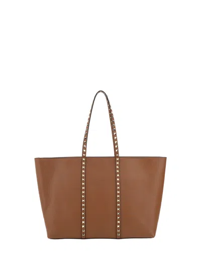 Valentino Garavani Brown Rockstud Tote Bag