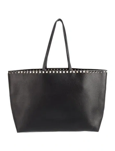 Pre-owned Valentino Garavani Rockstud Tote In Black