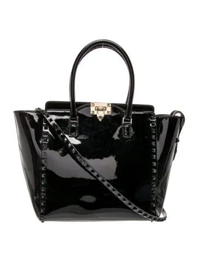 Pre-owned Valentino Garavani Rockstud Tote In Black