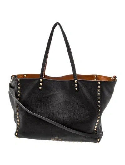 Pre-owned Valentino Garavani Rockstud Tote In Black