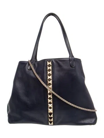 Pre-owned Valentino Garavani Rockstud Tote In Blue