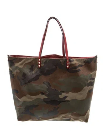 Pre-owned Valentino Garavani Rockstud Tote In Green