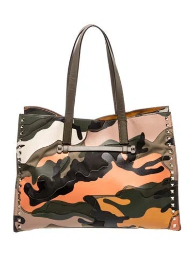 Pre-owned Valentino Garavani Rockstud Tote In Multi