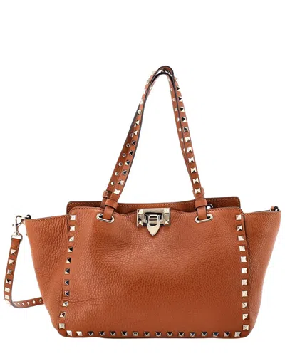 Pre-owned Valentino Garavani Valentino Rockstud Tote Pebbled Small (authentic Pre-loved)