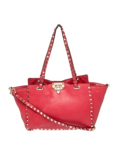 Pre-owned Valentino Garavani Rockstud Tote In Pink