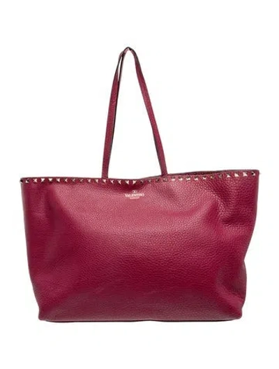 Pre-owned Valentino Garavani Rockstud Tote In Pink