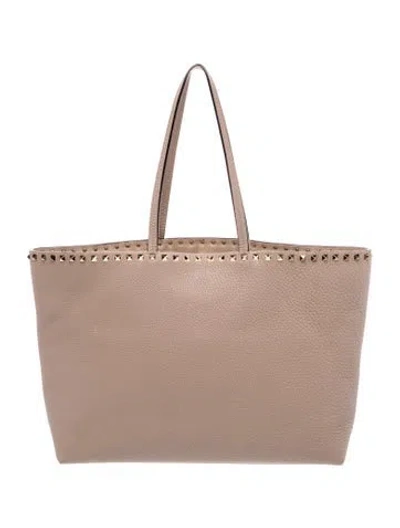 Pre-owned Valentino Garavani Rockstud Tote In Pink