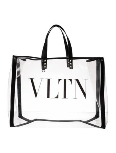 Pre-owned Valentino Garavani Rockstud Tote In Transparent
