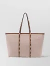 Valentino Rockstud Trim Canvas Medium Tote