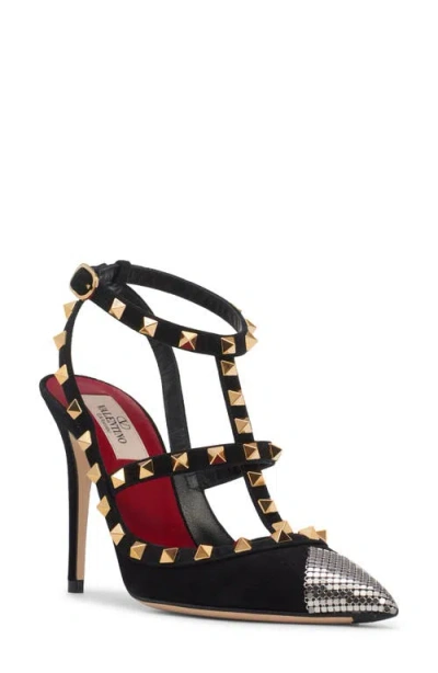 Valentino Garavani Valentino Rockstud T-strap Pump In Black