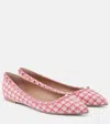 Valentino Rockstud Tweed Ballet Flats In Pink