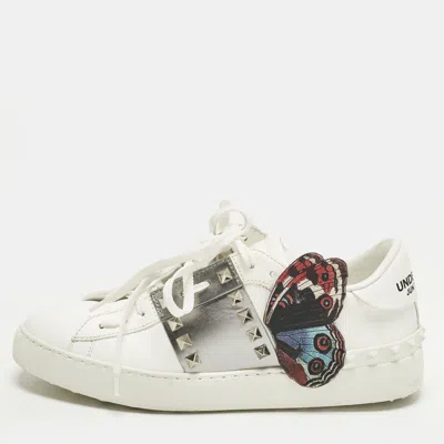 Pre-owned Valentino Garavani Rockstud Undercover Edition Size 39 White/silver Leather Low Top Sneakers