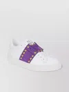 Valentino Rockstud Untitled Suede-panel Sneakers In White