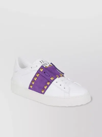 VALENTINO GARAVANI ROCKSTUD UNTITLED CALFSKIN STUDDED SNEAKERS