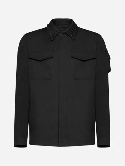 VALENTINO VALENTINO ROCKSTUD UNTITLED COTTON JACKET