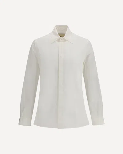 Valentino Rockstud Untitled Cotton Shirt In White