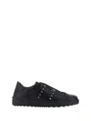 Valentino Rockstud Untitled Lace-up Sneakers In Nero/nero