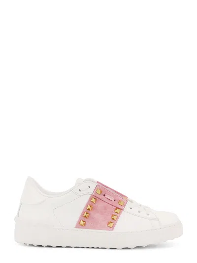 Valentino Garavani Rockstud Untitled Leather Low-top Sneakers In White