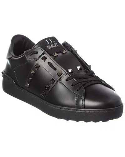 Valentino Garavani Valentino Rockstud Untitled Leather Sneaker In Black