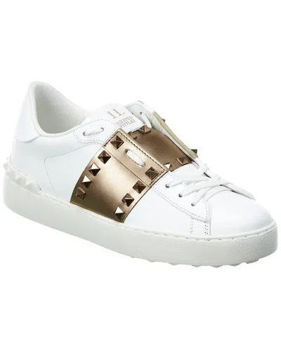 Valentino Garavani Valentino Rockstud Untitled Leather Sneaker In White