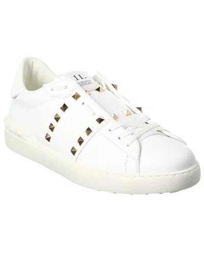 Valentino Garavani Valentino Rockstud Untitled Leather Sneaker In White