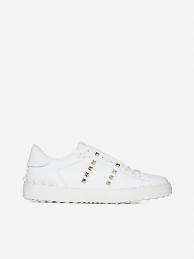 Valentino Garavani Rockstud Untitled White Leather Sneakers