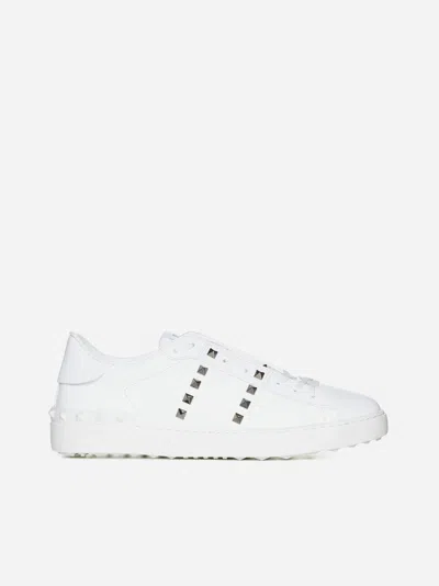 Valentino Garavani Valentino Rockstud Untitled Leather Sneaker In White