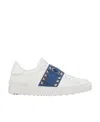 Valentino Untitled Rockstud Denim Sneaker In White