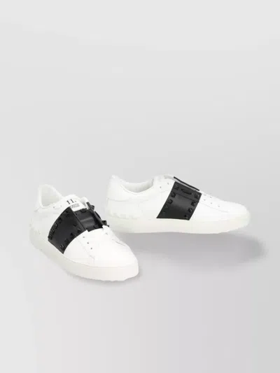 Valentino Garavani Valentino Calfskin Sneakers With Contrasting Bands And Rubber Studs In White