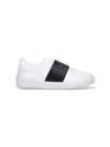 Valentino Navy Blue Leather Open Sneakers With Black Band