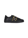 Valentino Studded Leather Sneakers Rubber Sole