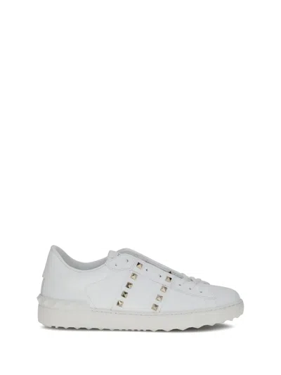 Valentino Garavani Valentino Rockstud Untitled Leather Sneaker In White