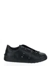 Valentino Rockstud Untitled Studded Leather Sneakers In Black