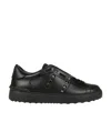 Valentino Garavani Woman Sneakers Black Size 8 Soft Leather In Black