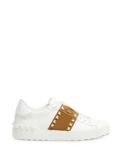Valentino Garavani Rockstud Untitled Sneakers In Calfskin With Suede Band In Multi