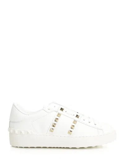 Valentino Garavani Rockstud Untitled Flatform Sneakers In White