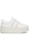 Valentino Rockstud Untitled Sneakers With Elevated Sole In White