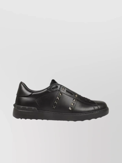 Valentino Garavani Rockstud Untitled Studded Leather Sneakers In Black