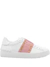 Valentino Rockstud Untitled Suede Panel Sneakers In White