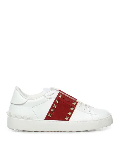 Valentino Garavani Rockstud Untitled Trainers With A Stripe In White